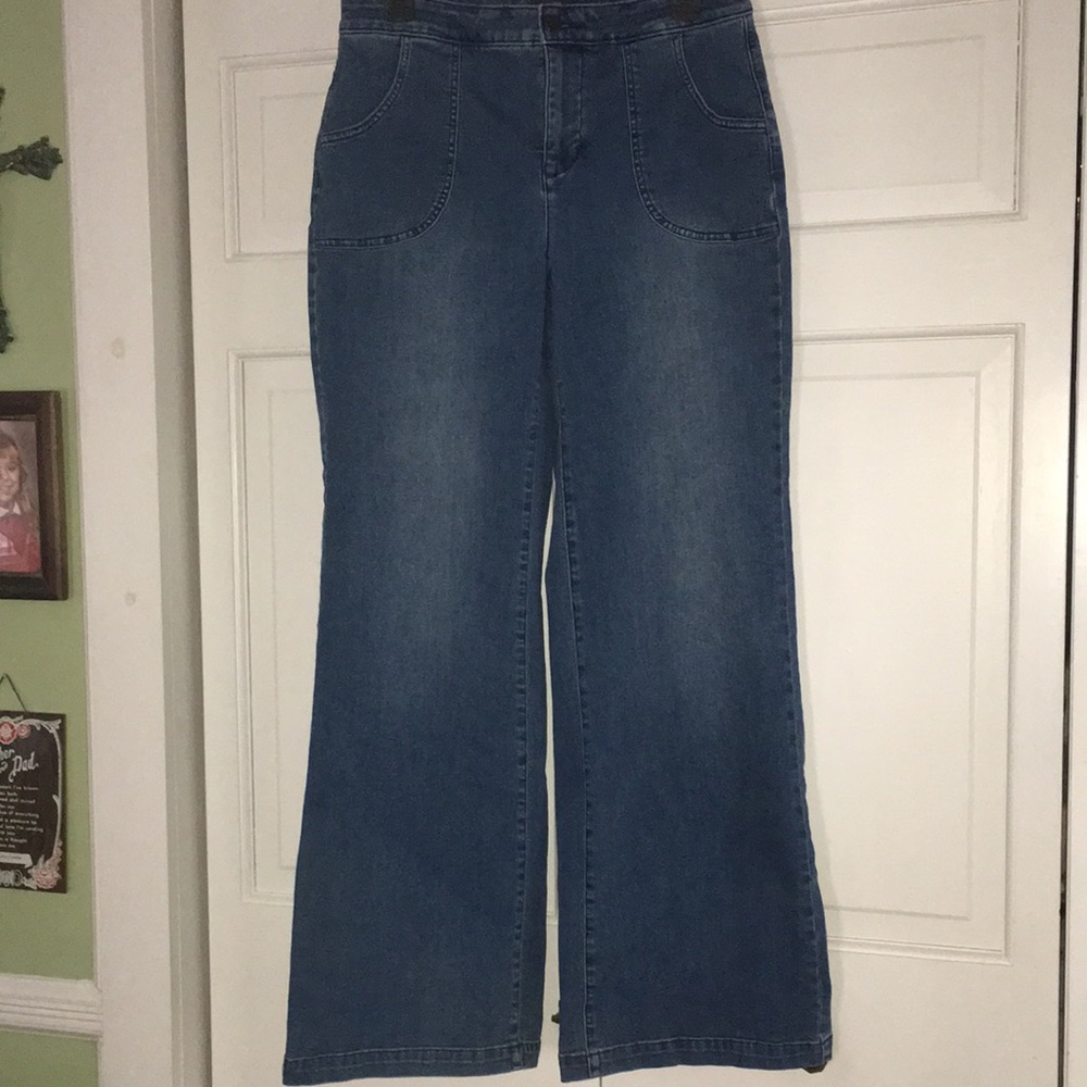 NYDJ jeans wide leg trouser style blue 8